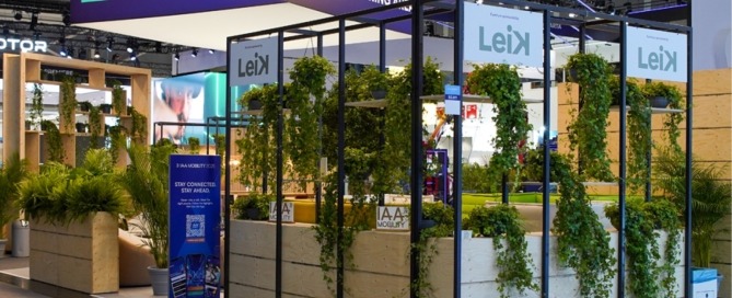 Networking Fläche für die IAA Mobility 2025 - Außenansicht mit Trennelementen und Pflanzen