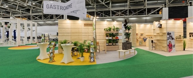 Raumkonzept IHK 2019, Stellwände, Ausstellungswände, Stehtische